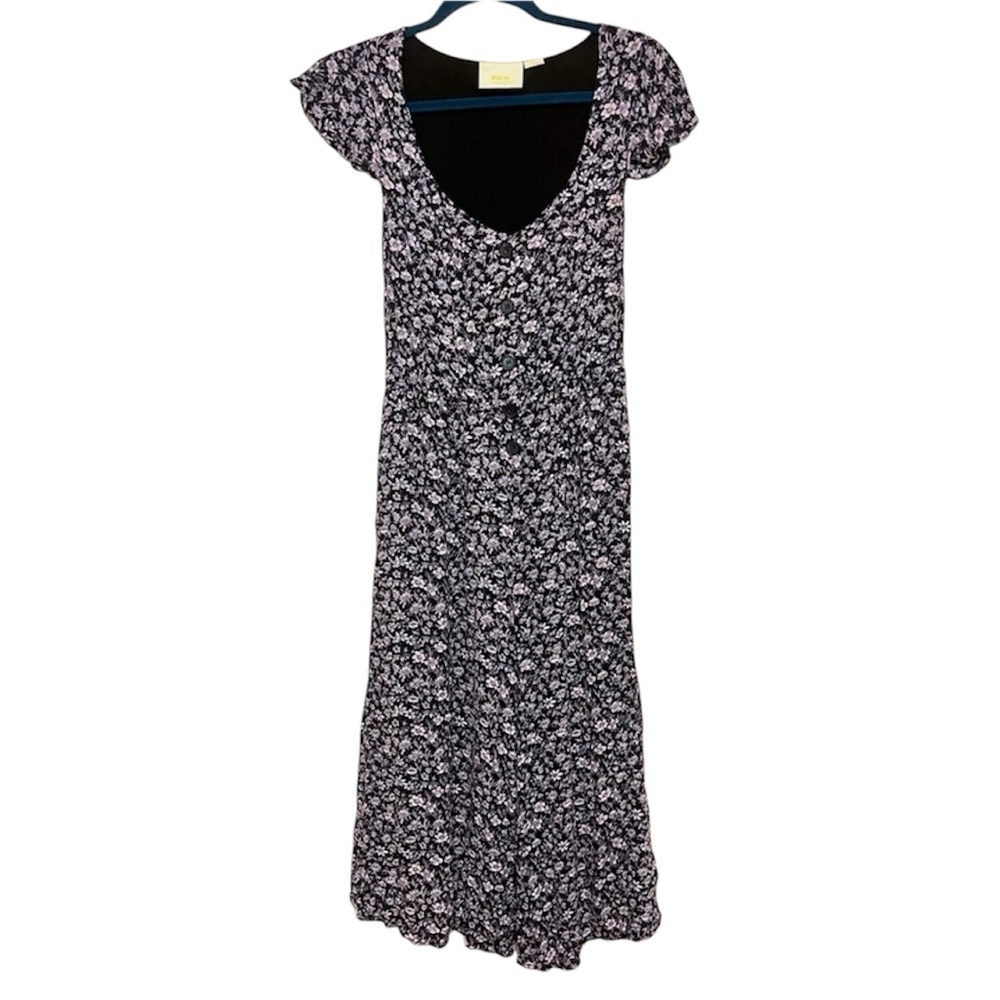 Maeve Anthropologie Wide Leg Floral Boho Jumpsuit Button Down Comfy Shabby Chic